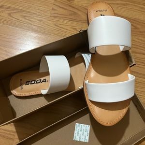 White Wide fit Sandals